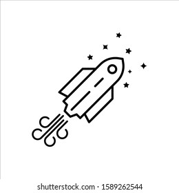 Inclined rocket icon. Startup vector icon. Rocket flat sign design. Rocket symbol pictogram