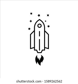 Inclined rocket icon. Startup vector icon. Rocket flat sign design. Rocket symbol pictogram