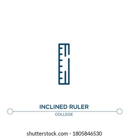 inclined ruler vector line icon. Simple element illustration. inclined ruler outline icon from college concept. Can be used for web and mobile
