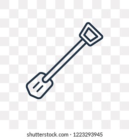 Inclined Shovel vector outline icon isolated on transparent background, high quality linear Inclined Shovel transparency concept can be used web and mobile