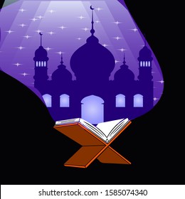 Included beautiful Flat Islamic Holy Quran Vector Illustration with lot of element. This Illustration is best fit for poster, web element, and infographic.