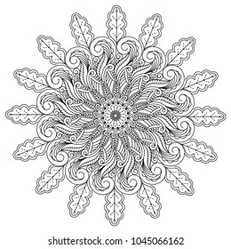 Included in this pack is adult color illustration of maori floral mandala.