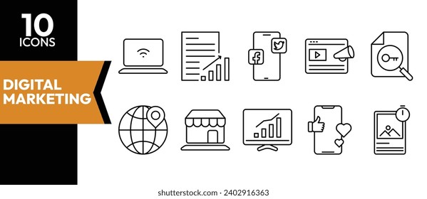 It includes all the icons of digital marketing
