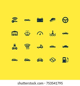 Includes Icons Such As Accumulator, Windscreen, Van And Other.  Auto Icons Set. 