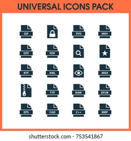 Includes Icons Such As Design, Xml, Paper And Other.  Document Icons Set. 