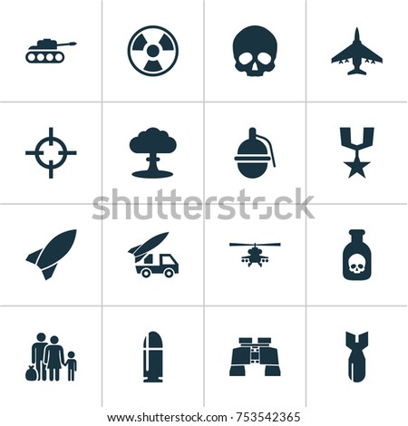 Includes Icons Such As Fugitive, Slug, Glass And Other.  Army Icons Set. 