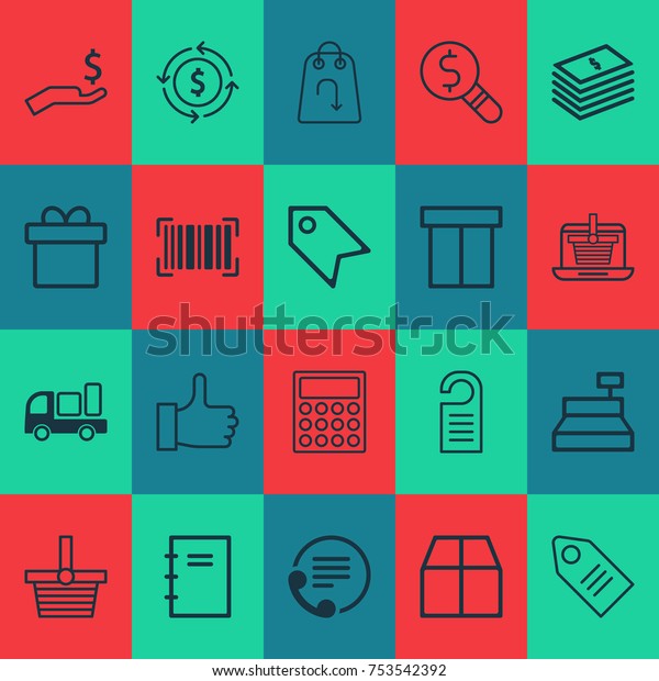 Includes Icons Such As Refund,\
Telephone, Spiral Notebook And Other.  Ecommerce Icons Set.\
