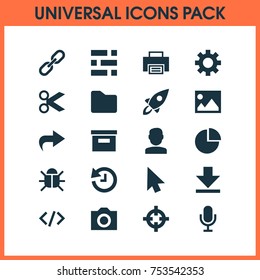 Includes Icons Such As Virus, Mike, Base And Other.  User Icons Set. 