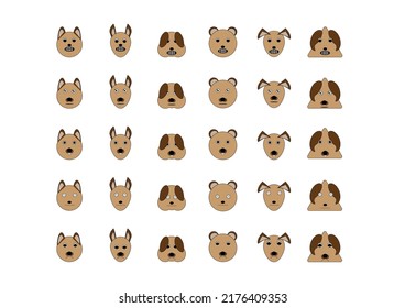 
Includes images of different dog faces. dog icon