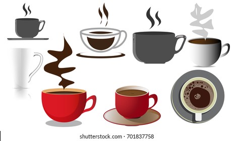 Includes a variety of coffee cups.Includes a variety of coffee cups.coffee cup vector