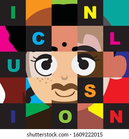 Inclusion Cartoon Characters Concept Vector Illustration-01
