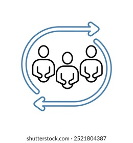 ícone da linha de conceito de inclusão. Elemento simples ilustração.inclusão conceito esboço do símbolo design.