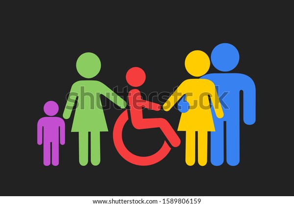 Image Vectorielle De Stock De Inclusion Handicap Moteur Et Besoins