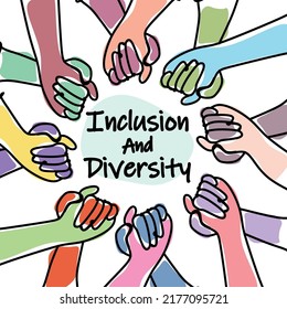 Inclusion Diversity Concept Multinational Diverse Hands Stock Vector ...