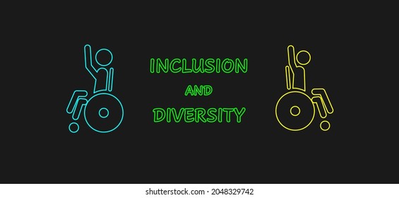 Inclusion Diversity Concept Pictograms People Wheelchair Stock Vector ...