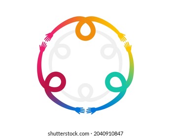 Inclusion And Diversity Culture Equity Logo. People Hold Hands With Gender Equality Icon. Inclusion Infographic. Disability Rights. Culture Team Group. Social Equity And Gender Equality Logo. Vector