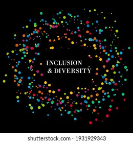 Inclusion and diversity infographic vector set, multi color dots represent inclusion and diversity social