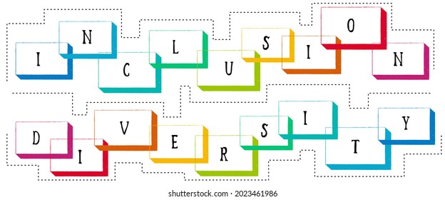 Inclusion and diversity infographic vector set, blocks vector logo for website