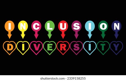 Inclusion and diversity infographic vector set, heart illustration vector. Suitable for website, greeting card, poster and banner