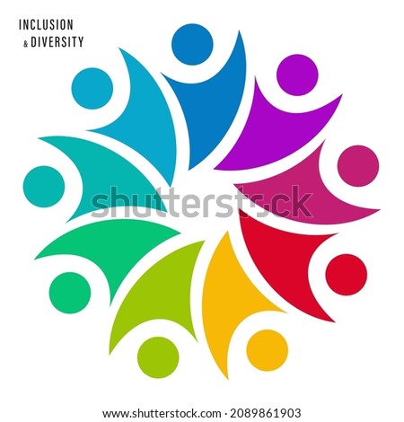 Inclusion and diversity infographic vector set, people vector logo for website	