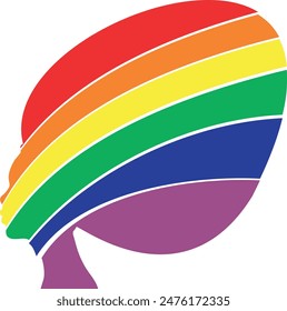 inclusion head with rainbow colors