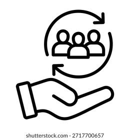 Ilustración vectorial de diseño de línea de icono de inclusión