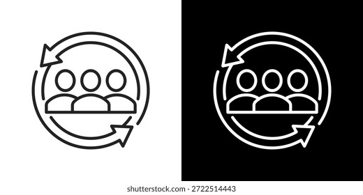Inklusionssymbolsatz. Clean Line Design mit hellen und dunklen Versionen für vielseitige Nutzung