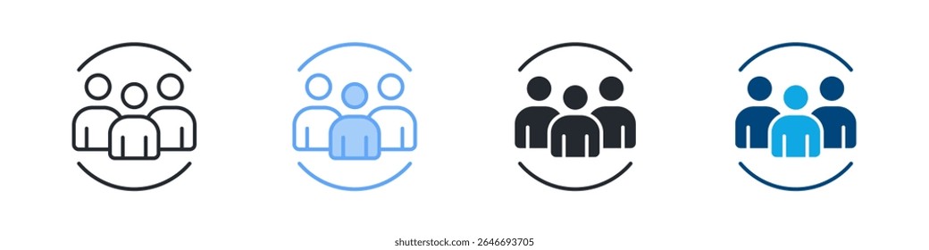 Inclusion Icon Set Multiple Style. Designed In Outline, Blue, Glyph, Dual Tone