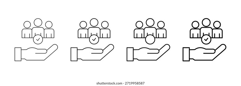 Conjunto de Vectores de iconos de inclusión en diferentes estilos de línea de trazo