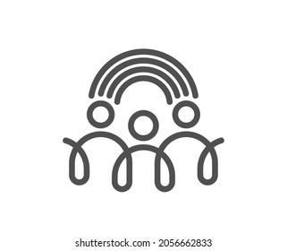 Inclusion line icon. Equity culture sign. Gender diversity symbol. Quality design element. Line style inclusion icon. Editable stroke. Vector