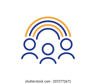 Inclusion Line Icon. Equity Culture Sign. Gender Diversity Symbol. Colorful Thin Line Outline Concept. Linear Style Inclusion Icon. Editable Stroke. Vector