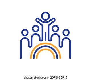 Inclusion line icon. Equity culture sign. Lgbt rainbow symbol. Colorful thin line outline concept. Linear style inclusion icon. Editable stroke. Vector