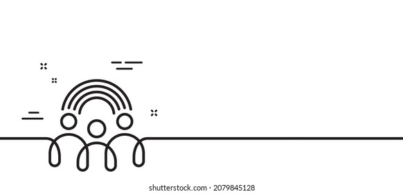 Inclusion line icon. Equity culture sign. Gender diversity symbol. Minimal line illustration background. Inclusion line icon pattern banner. White web template concept. Vector