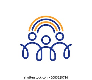 Inclusion line icon. Equity culture sign. Gender diversity symbol. Colorful thin line outline concept. Linear style inclusion icon. Editable stroke. Vector