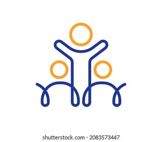 Inclusion Line Icon. Equity Culture Sign. Gender Diversity Symbol. Colorful Thin Line Outline Concept. Linear Style Inclusion Icon. Editable Stroke. Vector