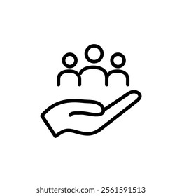 Inclusion line icon. vector flat black simple linear illustration for web and app..eps