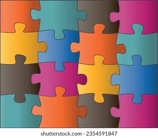 Inclusion puzzle background pattern - stock illustration