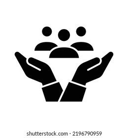 Inclusion Social Equity Icon. Simple Solid Style. Help, Support, Gender Equality, Community Care, Age And Culture Diversity. People Group Save Glyph Vector Illustration. EPS 10.