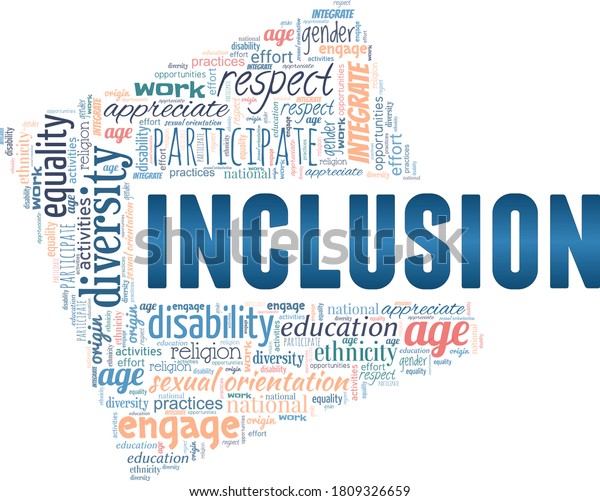 Inclusion Vector Illustration Word Cloud Isolated Stock Vector (Royalty ...