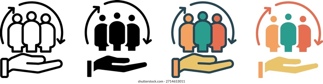 Icono de Web de inclusión colección de estilos múltiples