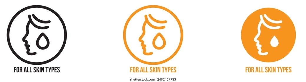 Inclusive for All Skin Types Icon for Skincare and Beauty Graphics Perfect for Representing Universal Skincare Products and Inclusivity