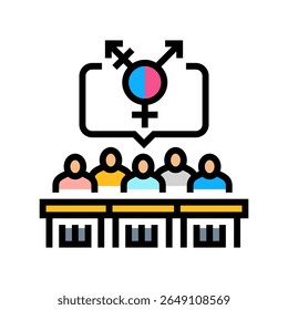 inclusive classroom setting color icon vector. inclusive classroom setting sign. isolated symbol illustration