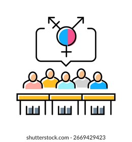 inclusive classroom setting color icon vector. inclusive classroom setting sign. isolated symbol illustration