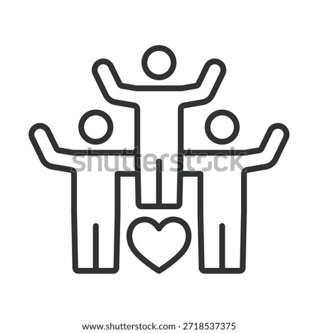 Inclusive community icon in line design. diversity, people, equality, support, togetherness, inclusion, society on white background vector. inclusive community editable stroke icon