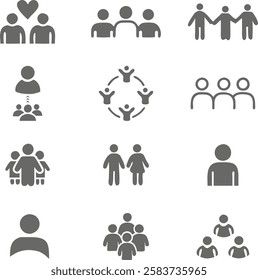 Inclusive Community Icons Collection – Diversity and Unity Symbol Set