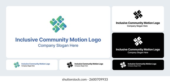 Inclusive Community Motion Logo | Dynamic Social Unity Branding