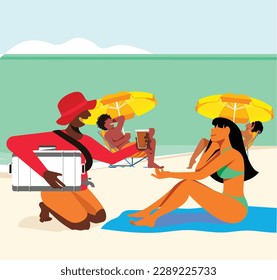 Inclusive Daily Routine - Latina woman sunbathing on the Beach