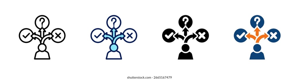 Inklusive Entscheidung machen alle in einem Symbol Multi-Styles Vektor-Set