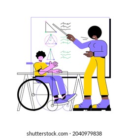 Inclusive education abstract concept vector illustration. Inclusive classroom, education for children with special needs, communicative competence, diversity school program abstract metaphor.