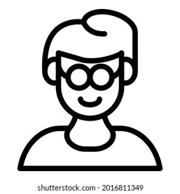 Inclusive education blind kid icon. Outline inclusive education blind kid vector icon for web design isolated on white background